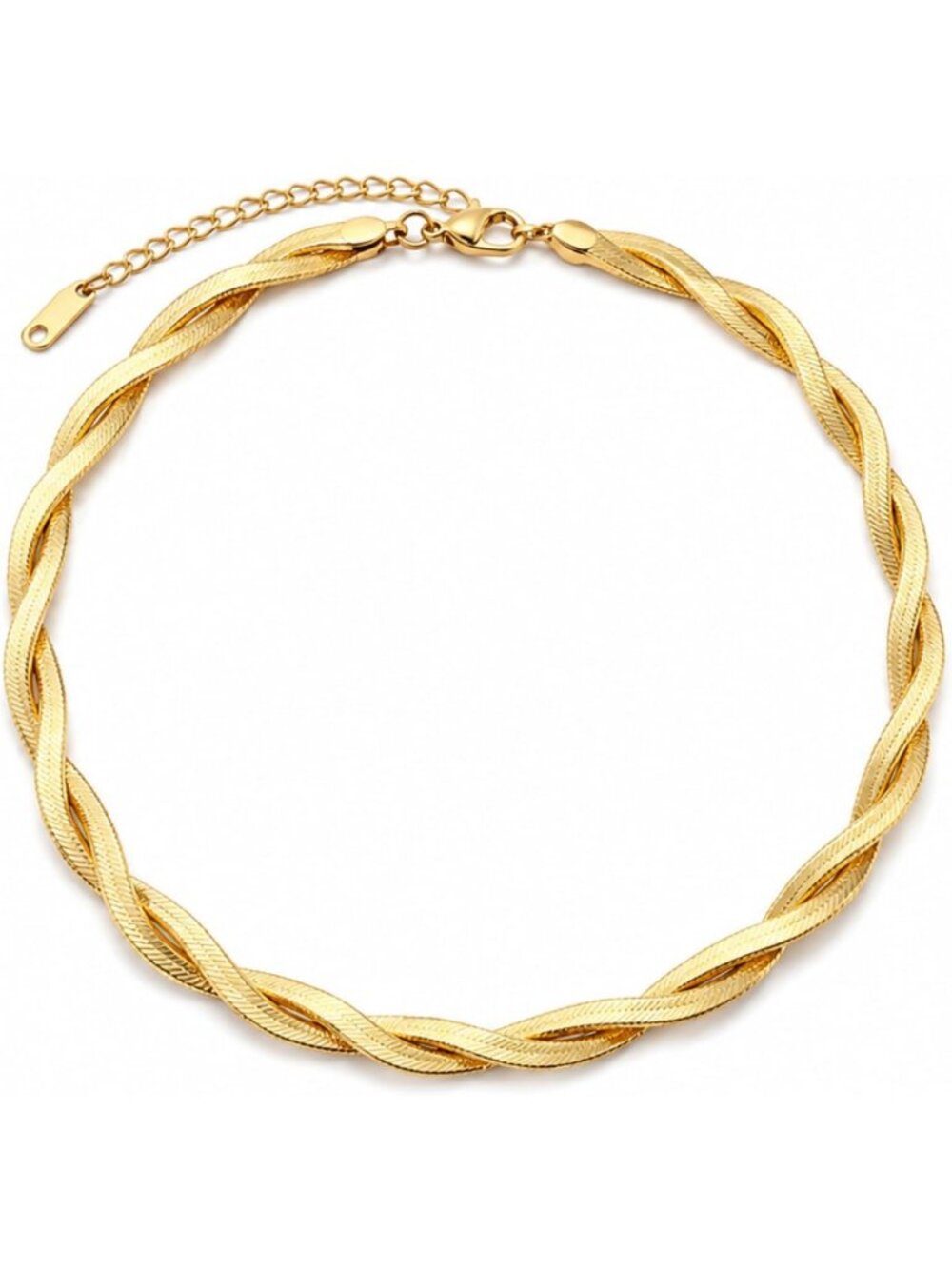 Elegant Herringbone Necklace for Women, 18K Gold Plated, Waterproof Jewelry